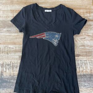 New England Patriots black bling tee